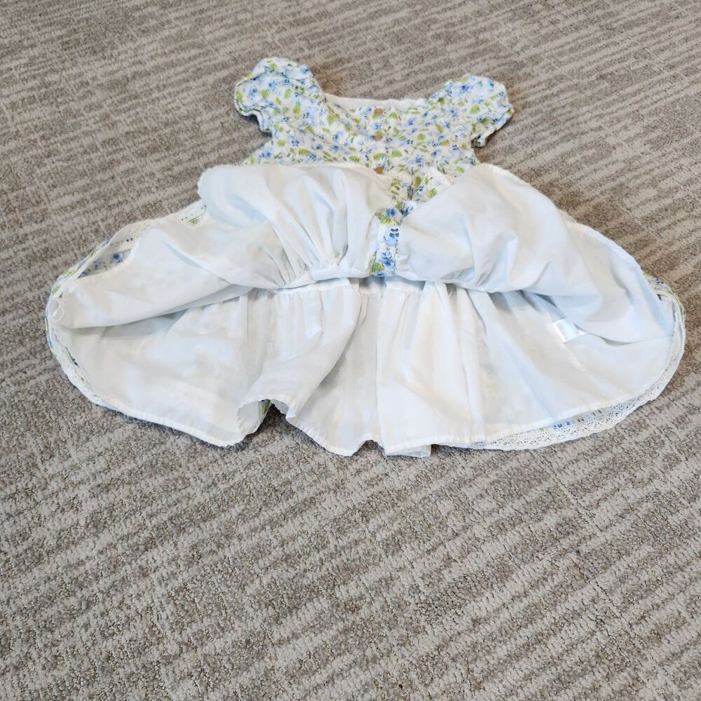 Joie girl's tiered vibrant floral dress blue green size 6 - Picture 5 of 10